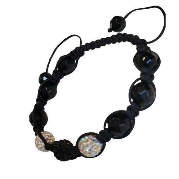 Handmade Kitty Cat Cats Lampwork glass Charm Bead  bracelet & Black Beaded Lot - Picture 5 of 6